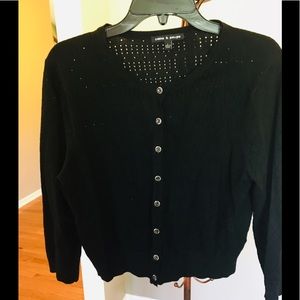 Cable and Gauge Black Cardigan- L